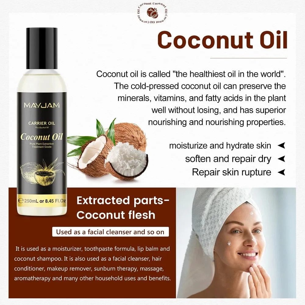250ml 8.8oz Coconut Oil Make Cuticle Oil Creams Body Oils Lip Balms Sweet Almond