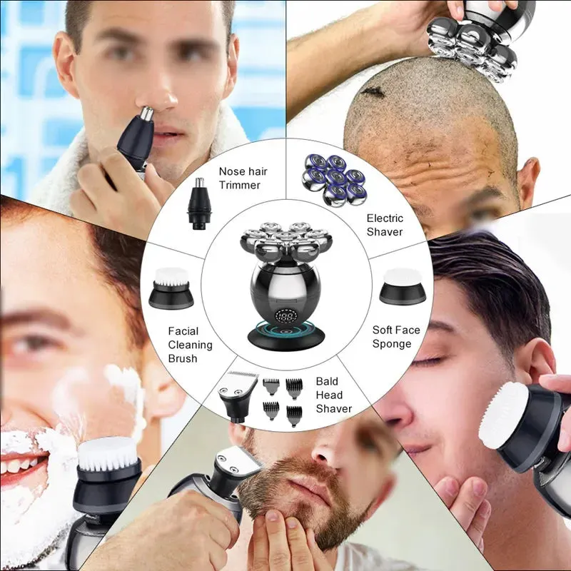 7d Floating Cutter Head Electric Shaver for Men Portable Waterproof and Rechargeable Beard Trimmer and Clipper