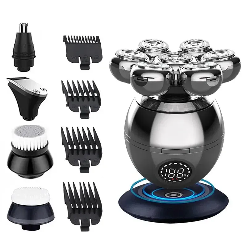 7d Floating Cutter Head Electric Shaver for Men Portable Waterproof and Rechargeable Beard Trimmer and Clipper