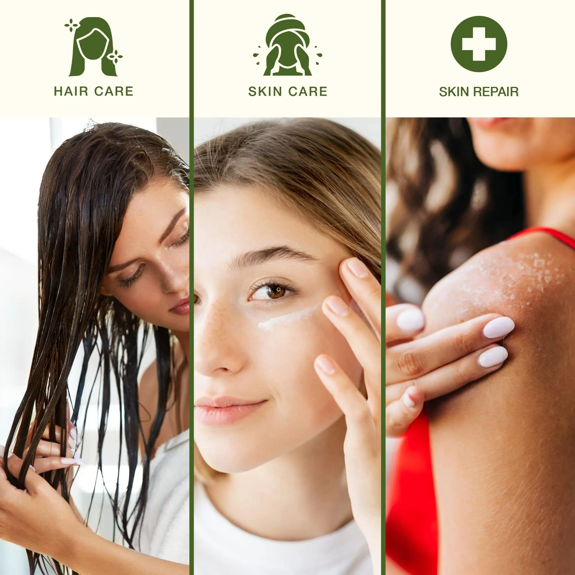 Aloe Vera Gel For Face & Hair Care, Freshly Cut 100% Pure Aloe - Premium Quality, USA Grown, Vegan, Unscented - Natural Sunburn Relief, Skin Care, Face & Hair Care