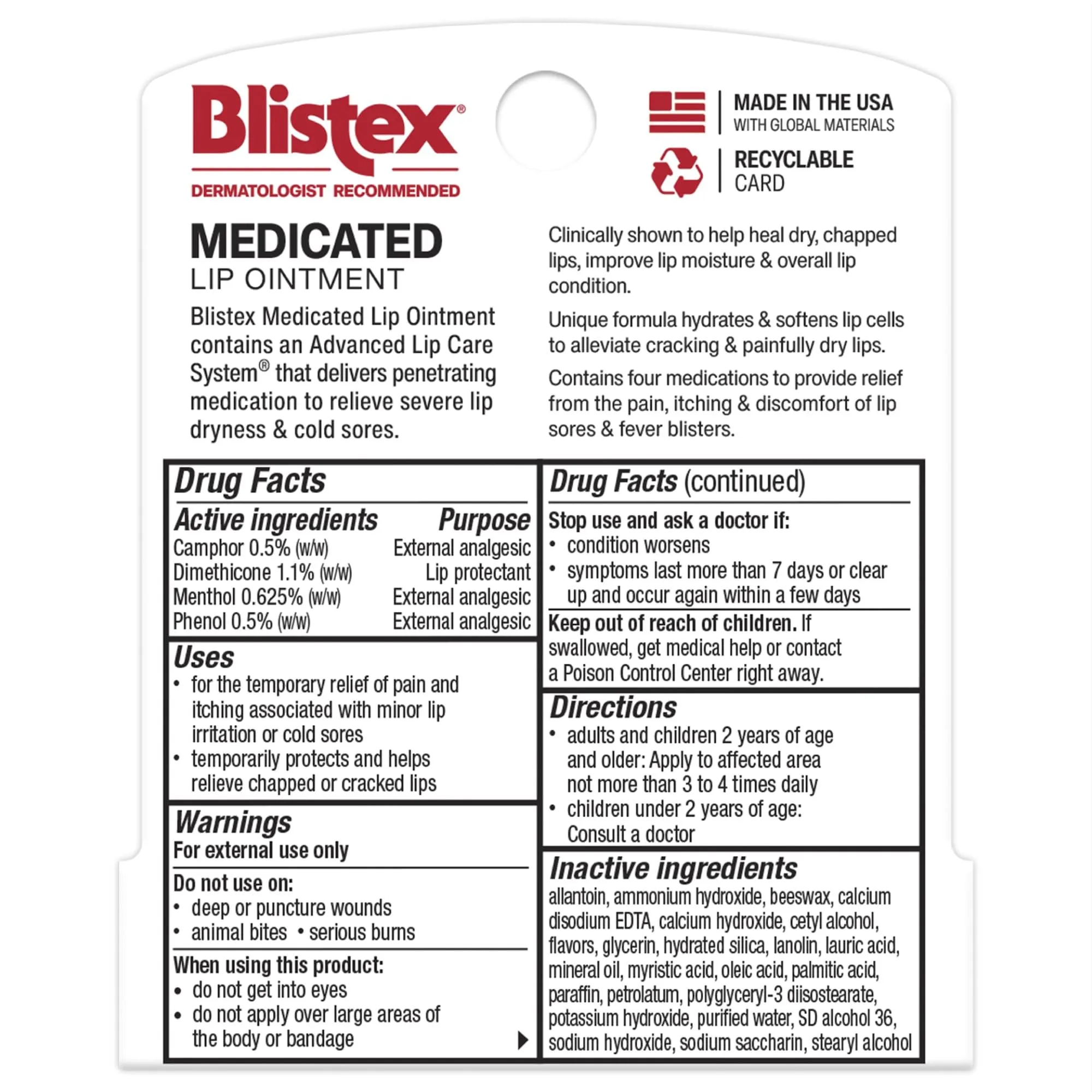 Blistex Medicated Lip Ointment, 0.21 Ounce Tube, Pack of 12 – Relieves Cold Sores & Helps Heal Dry Chapped Lips, Pain Relief from Lip Sores & Blisters, Healing Ointment