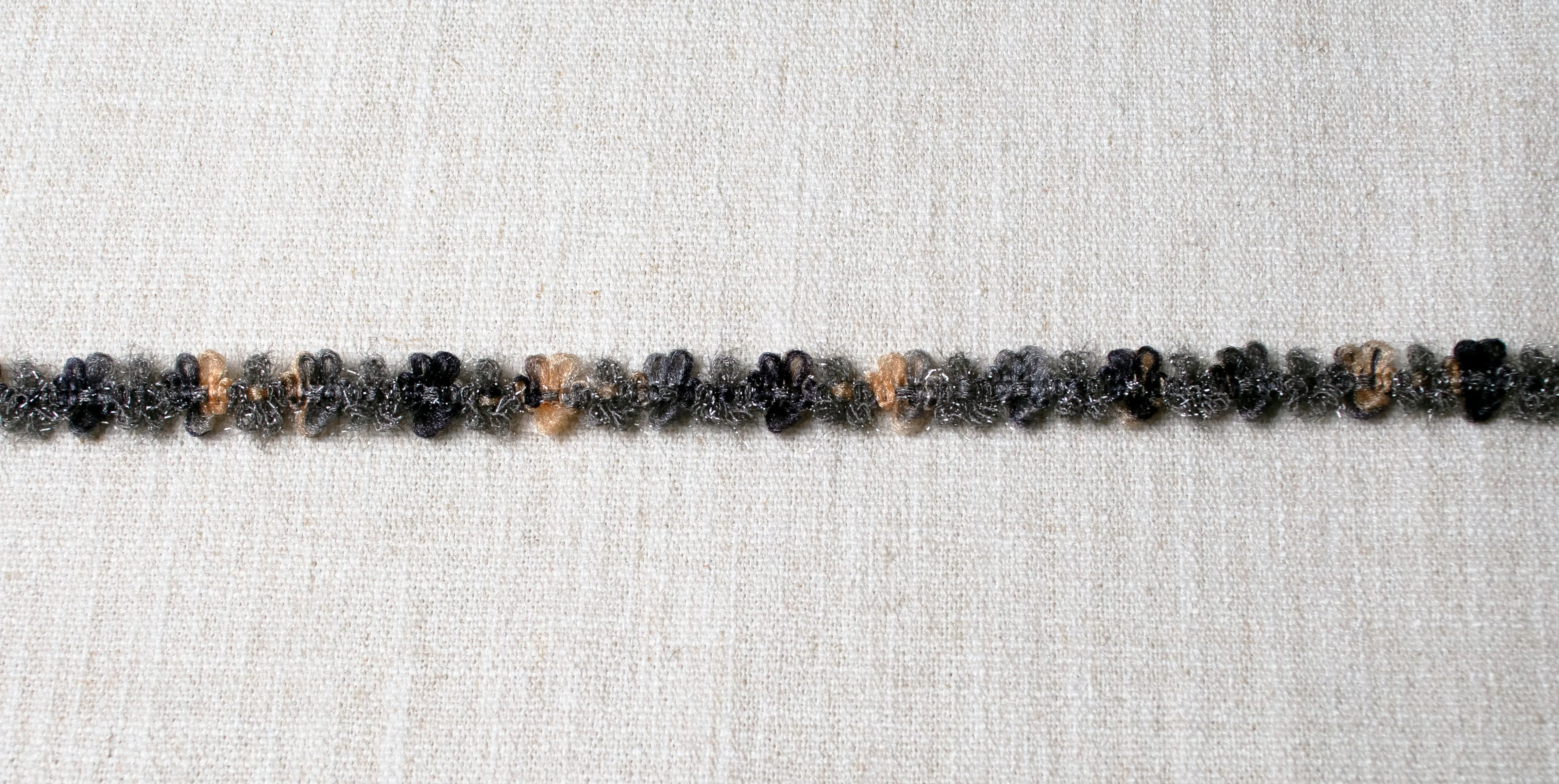Charcoal and Blush Chenille Flower Strand
