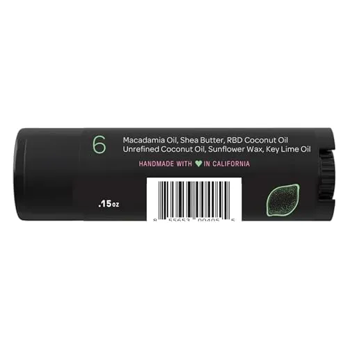 Ellovi Natural Lip Butter Lip Balm - Key Lime - Pure Enough to Eat - Made With Just 6 Vegan Ingredients - Moisturizing Lip Care for All Day Hydration (2-Pack)