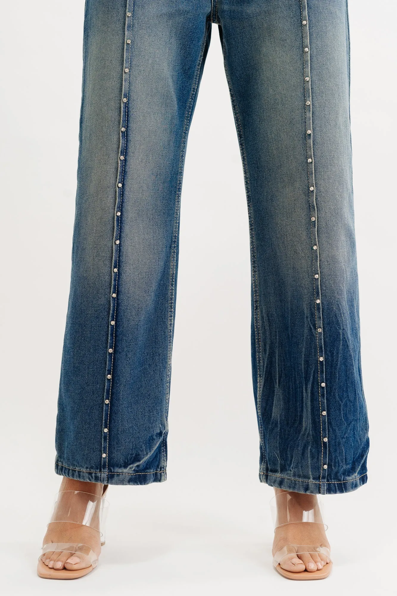 Embellished Straight Indie Jeans