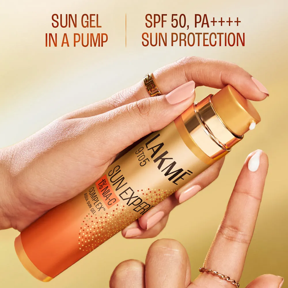 Lakmē 1% Niacinamide & VIT C water-light Sunscreen gel SPF 50 Pa    For Oily Skin,2X Glow,56G