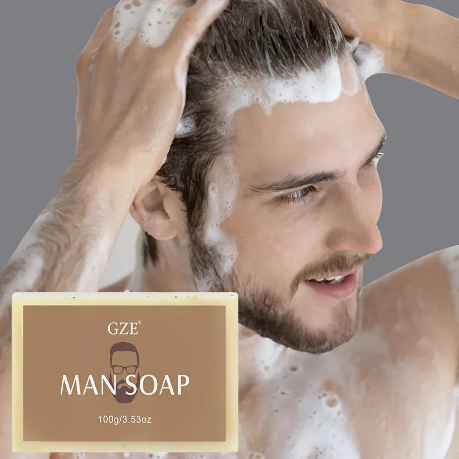 Men's 3-in-1 Exfoliating Scrub Bar | Body, Face & Shaving Cleanser - Hydrating & Moisturizing Soap
