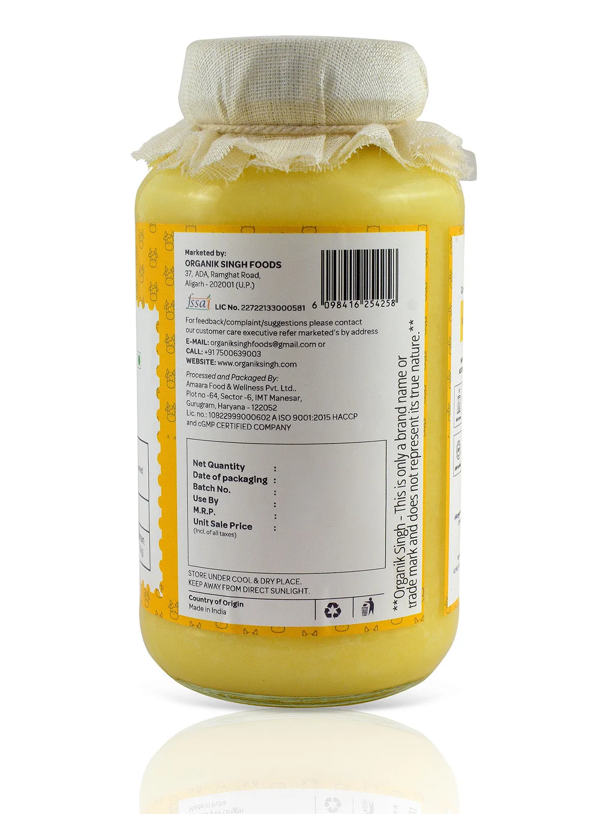 Organik Singh A2 Desi Gir Cow ghee Vedic Bilona Method Pure