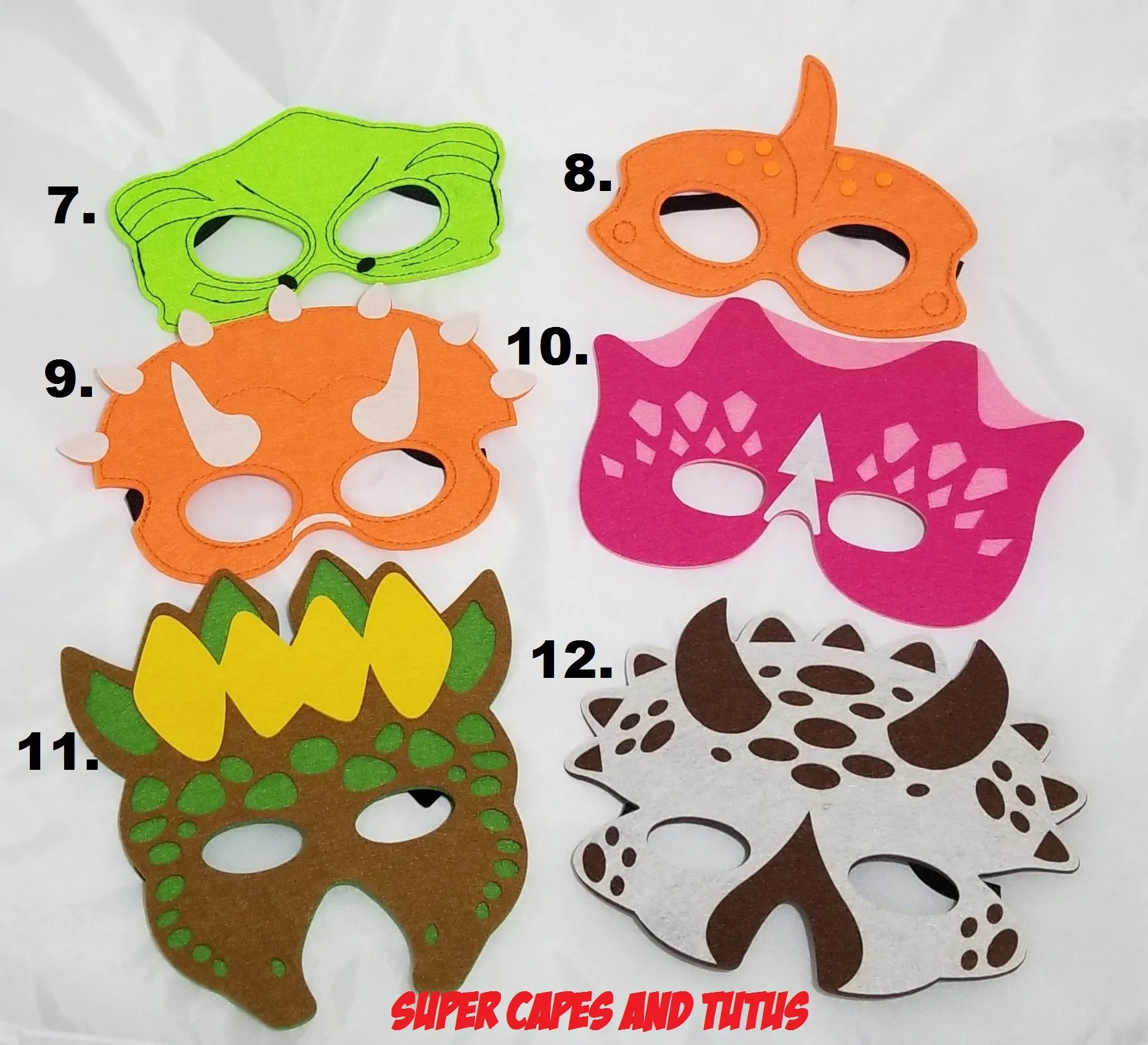Party Pack! Dinosaur Masks - Dinosaur Felt Masks - Dino Felt Masks - Dinosaur Party Felt Masks - Dinosaur Costume - Dragon Felt Mask - Dinosaur Birthday Party Favors