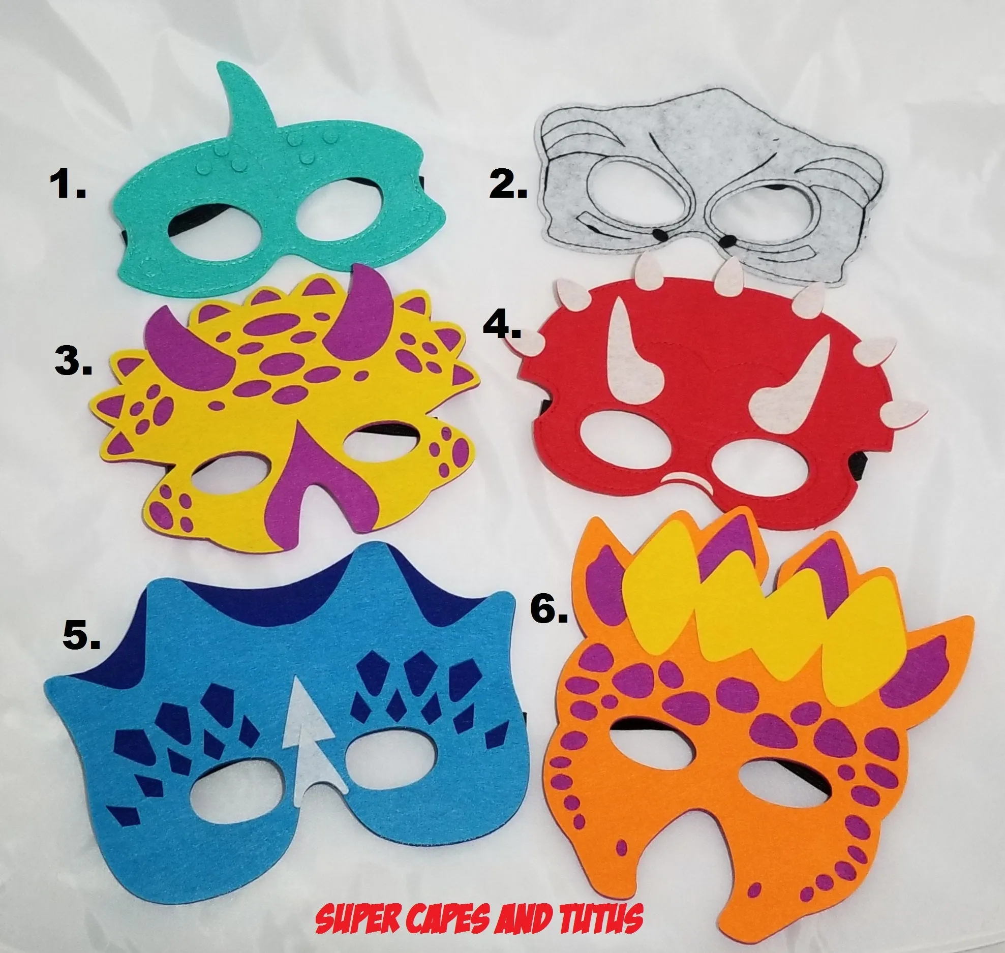 Party Pack! Dinosaur Masks - Dinosaur Felt Masks - Dino Felt Masks - Dinosaur Party Felt Masks - Dinosaur Costume - Dragon Felt Mask - Dinosaur Birthday Party Favors