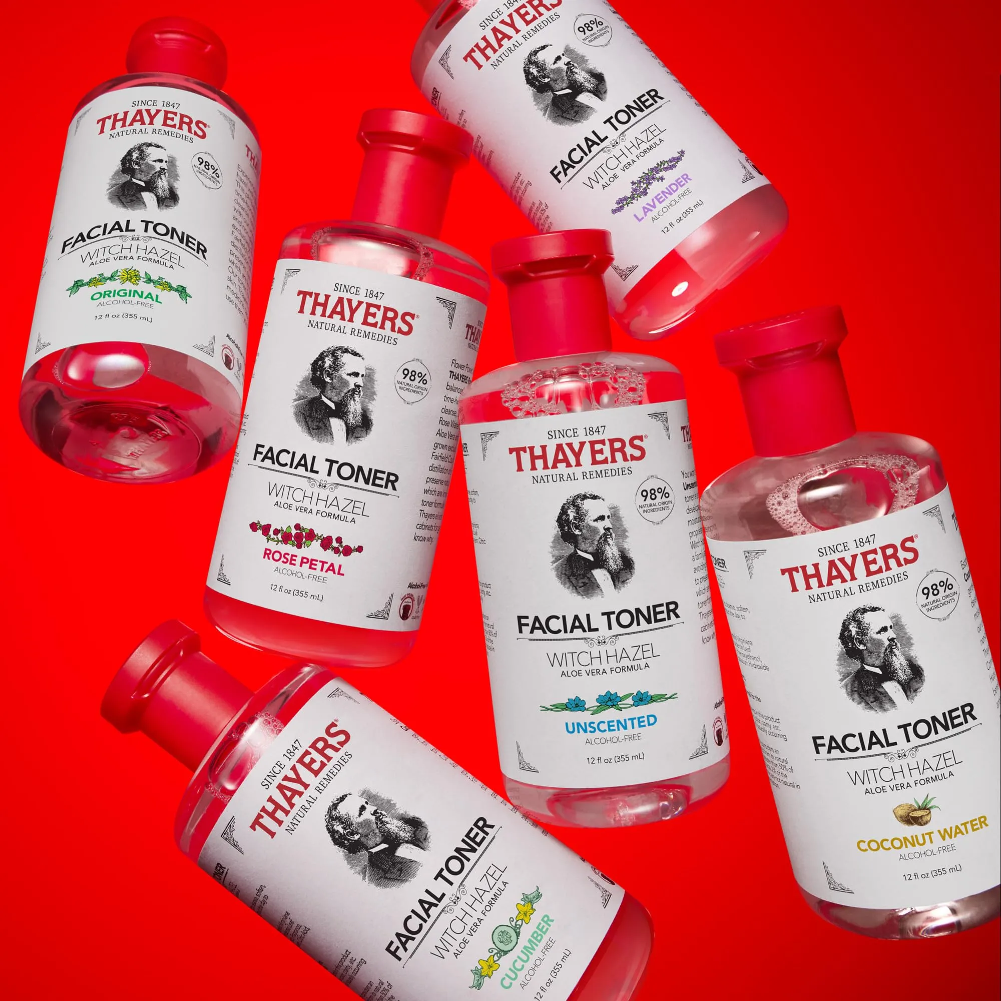 Thayers Alcohol-Free Rose Petal Witch Hazel Facial Toner for Glowing Skin, Soothing, Hydrating, Refreshing Toner for Normal and Combination Skin with Enlarged Pores, 355ml